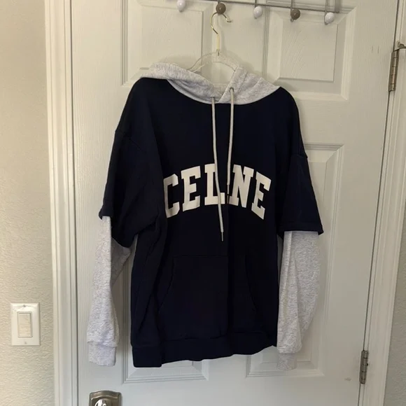 Like new Celine Navy and Gray Hoodie - Picture 1 of 5